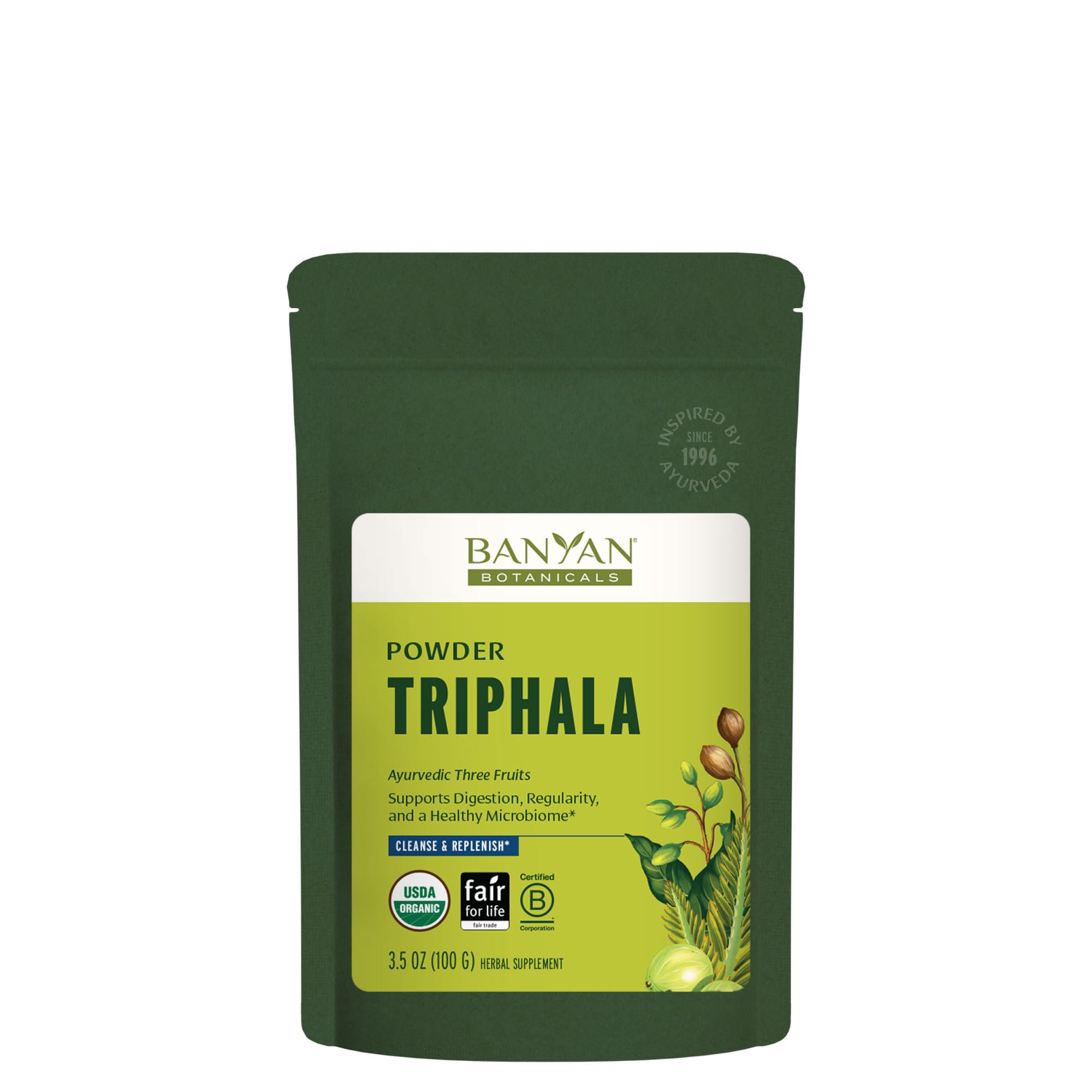 Banyan Botanicals Organic Triphala Powder – Daily Digestive Support & Gentle Colon Cleanse – Pure Amla, Haritaki & Bibhitaki for Gut Microbiome Health & Regularity – 1/2 lb – USDA Organic — Amazon image 10