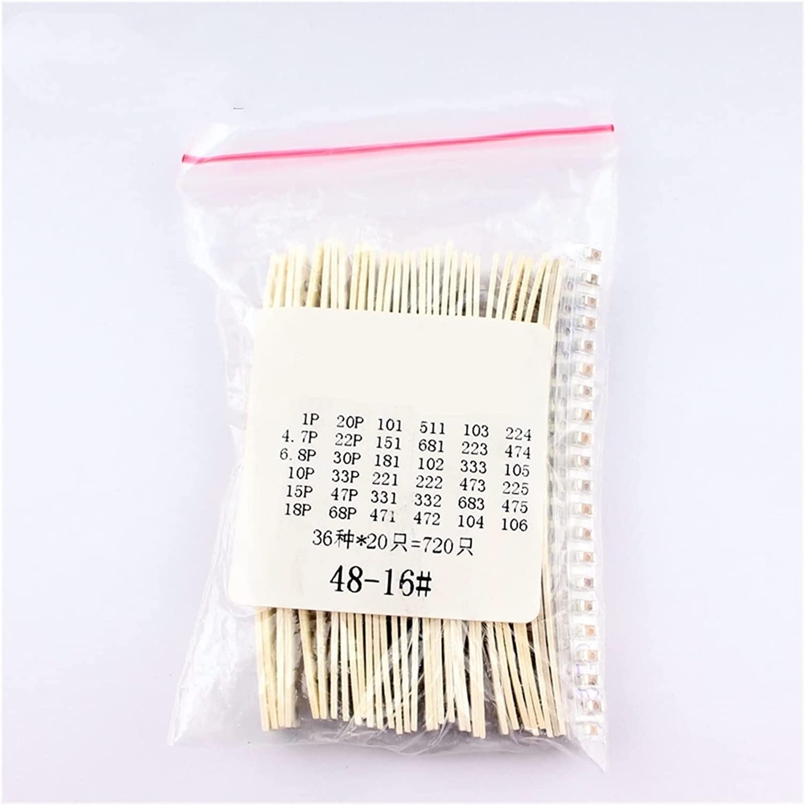 Kit de condensadores 1206 SMD Juego de condensadores de cerámica 1pF-10uF 36Valores * 20pcs condensadores Kit surtido 22PF 47PF 22NF capacitancia Paquete de muestra condensadores Dispositivos electrón