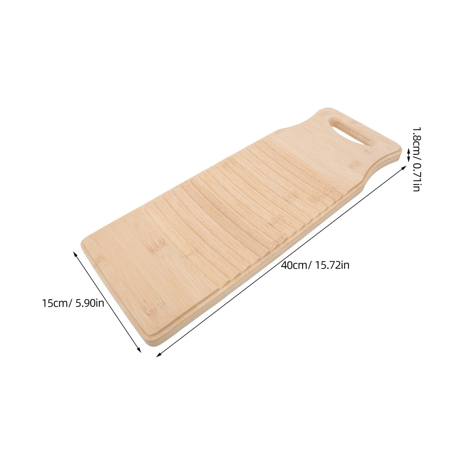 2 Assi da Bucato in Bambù Naturale 40x15x1,8 Cm Superficie a Coste Antiscivolo per Lavaggio a Mano di Vestiti, per Uso Domestico e Lavanderia, Resistente e Facile da Pulire