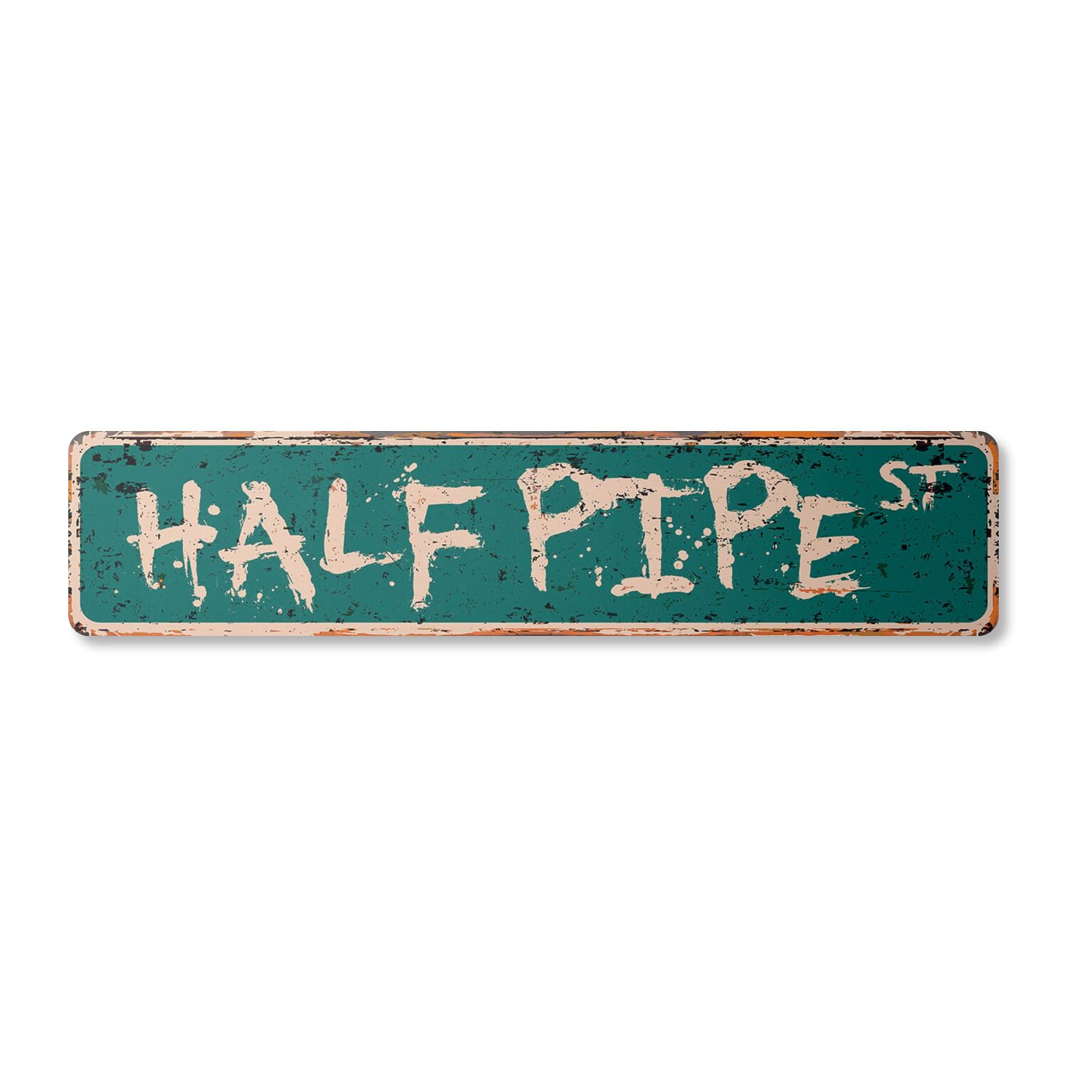 HALF PIPE Vintage Street Sign ramps skateboarding skateboard skating