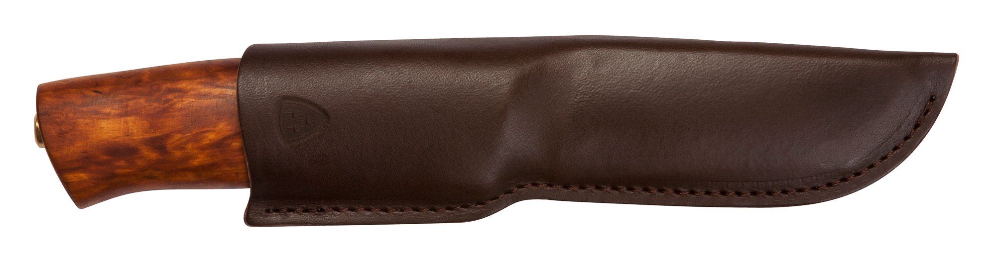 Alden Sandvik 12C27 - Coltello da caccia / outdoor, con manico in legno di betulla, fodero in pelle