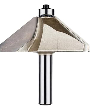 XMHF 1/2-inch Shank Chamfer Router Bits with 45 Degree 1-1/2-inch Cutting Length Tungsten Carbide Tipped Woodworking Cutter Tool