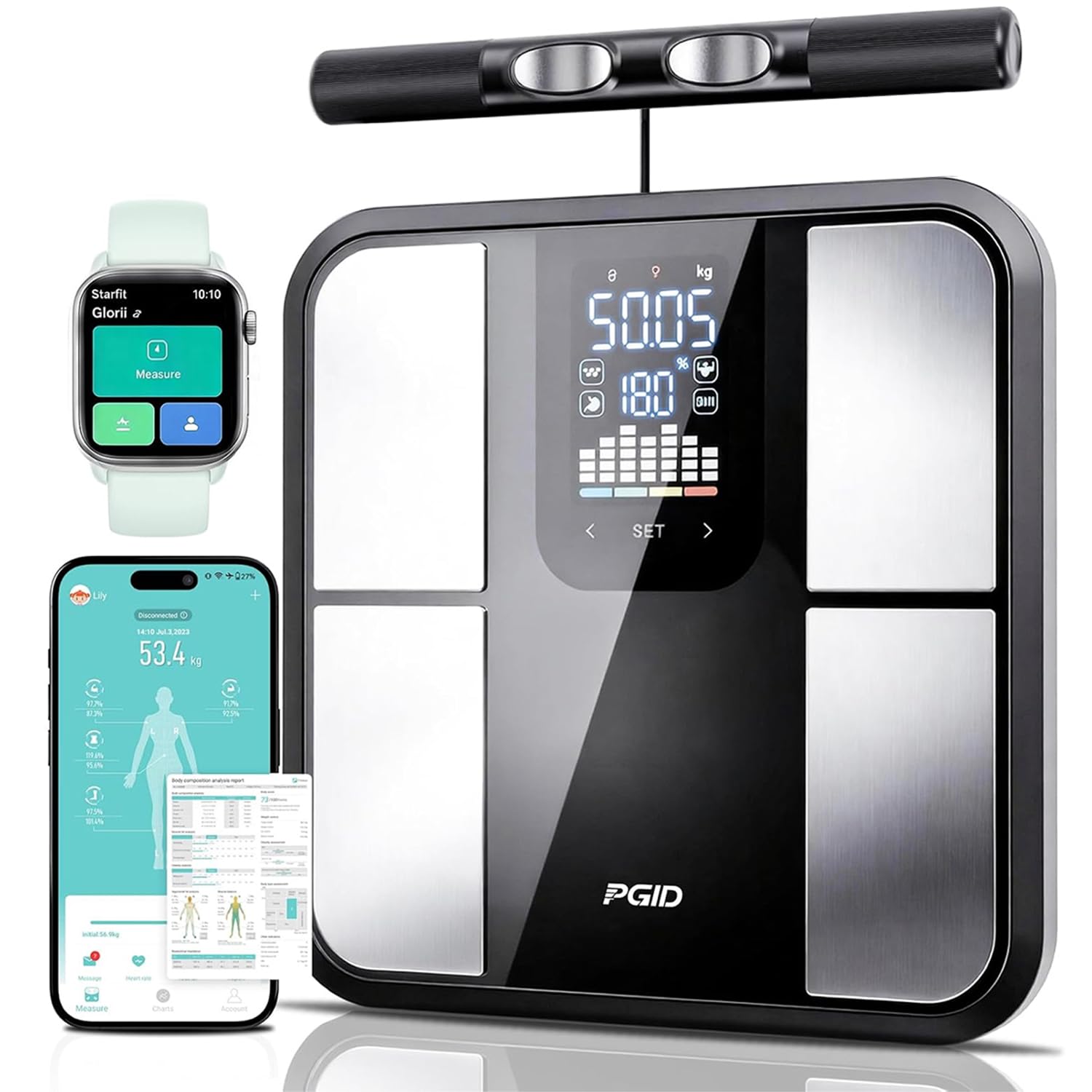 PDIG Smart Body Fat Scale with 8 Electrodes & Color Screen – 58 Body Metrics, Bluetooth Sync, Apple Watch Compatible, Multi-User Management | Advanced BIA Technology.-image-39