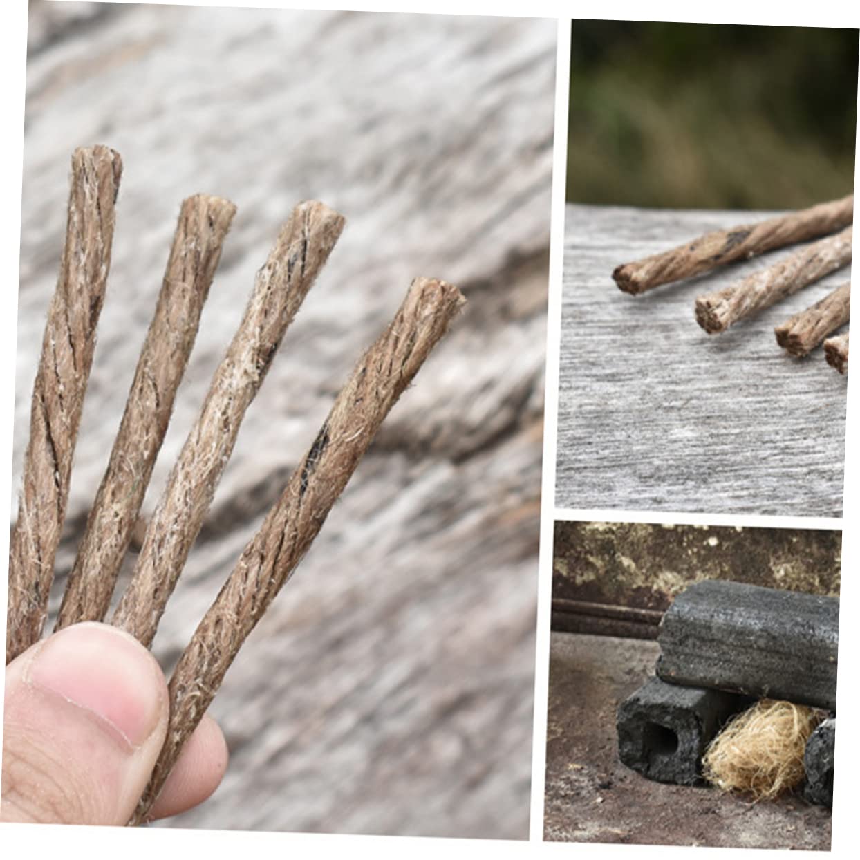 Mipcase 20Pcs Portable Rope Fire Starter for Outdoor Barbecue Camping and Picnics Wax Coated for Wind Resistance Compact Safe Ignition