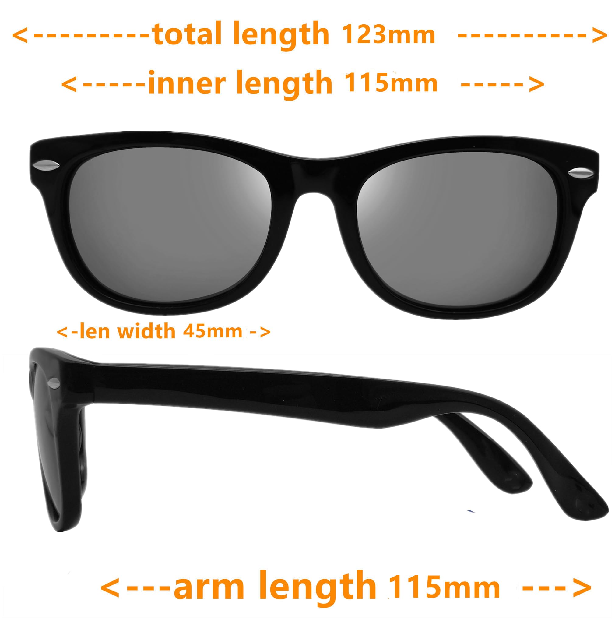coolsome goma flexible niños polarizadas gafas de sol con correa para niños niñas niños edad 3 – 10 años - negro -