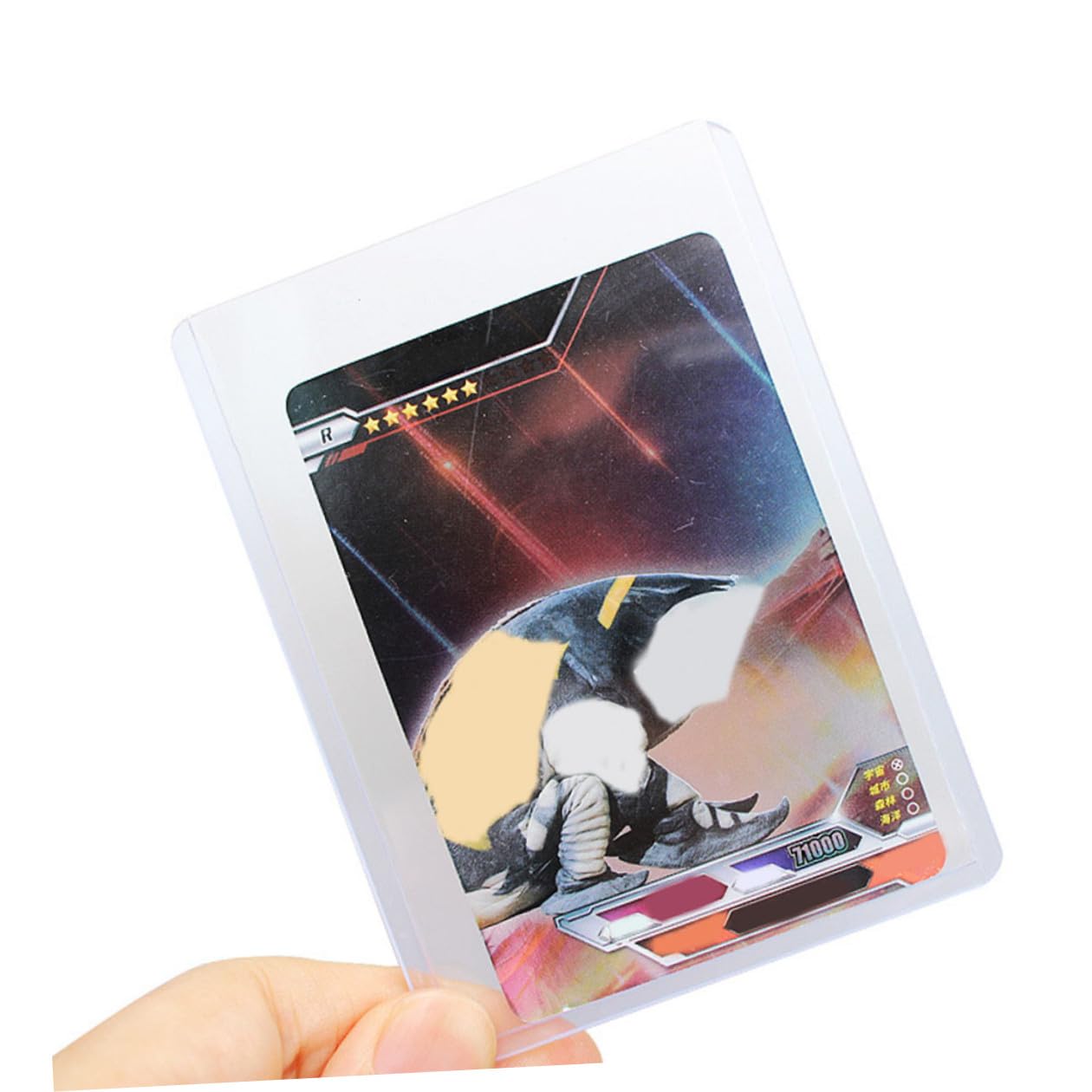 ORFOFE 100 Stück Kartenhüllen PVC Schutzfolie Transparent Trading Cards Sleeves Anti kratz Sammelkarten Schutzhüllen für Spielkarten Fotos Sportkarten