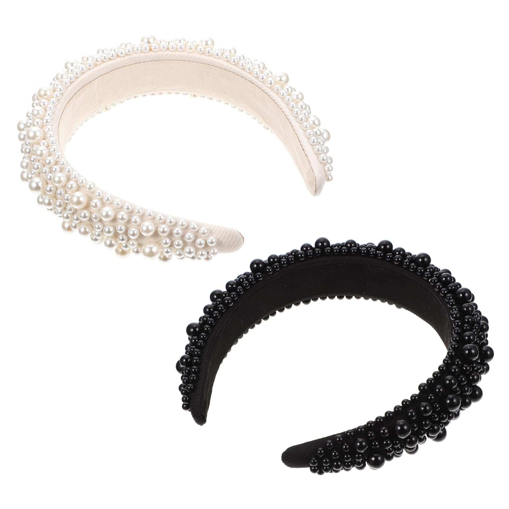 FOMIYES 2pezzi Fascetta Per Capelli Donna Motivi Di Perle Cerchietto Da Festa Decorazioni Di Perle Accessorio Per Copricapo Chic