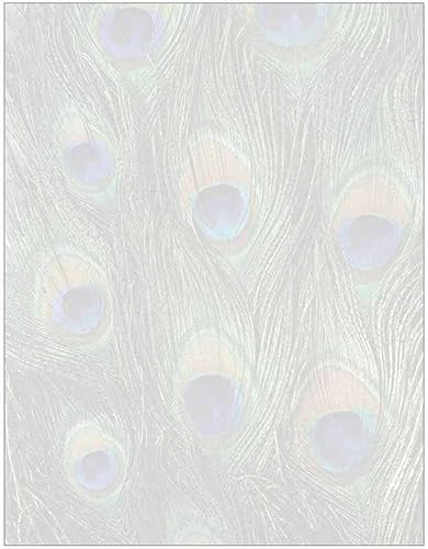 Papel de carta con estampado de pavo real desteñido, diseño temático de aves de vida silvestre, regalo, negocios, oficina, fiesta, suministros