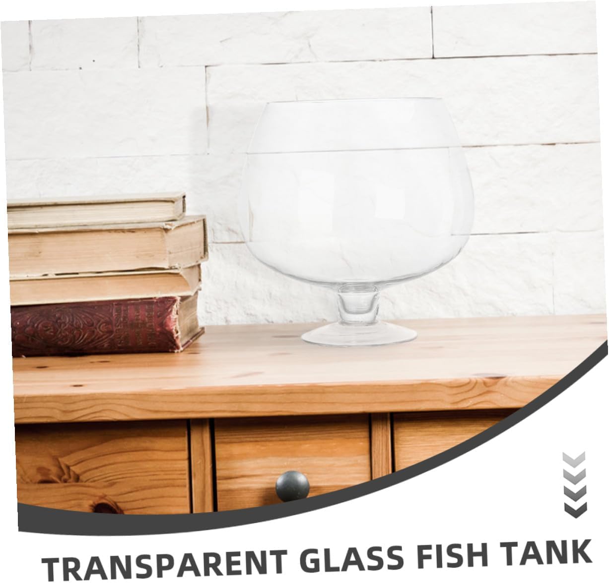 INOOMP Desktop Glass Fish Bowl Aquarium 7000ml Betta Tank Multi-Function Goldfish Container Hydroponic Vase for Tabletop Home Decor