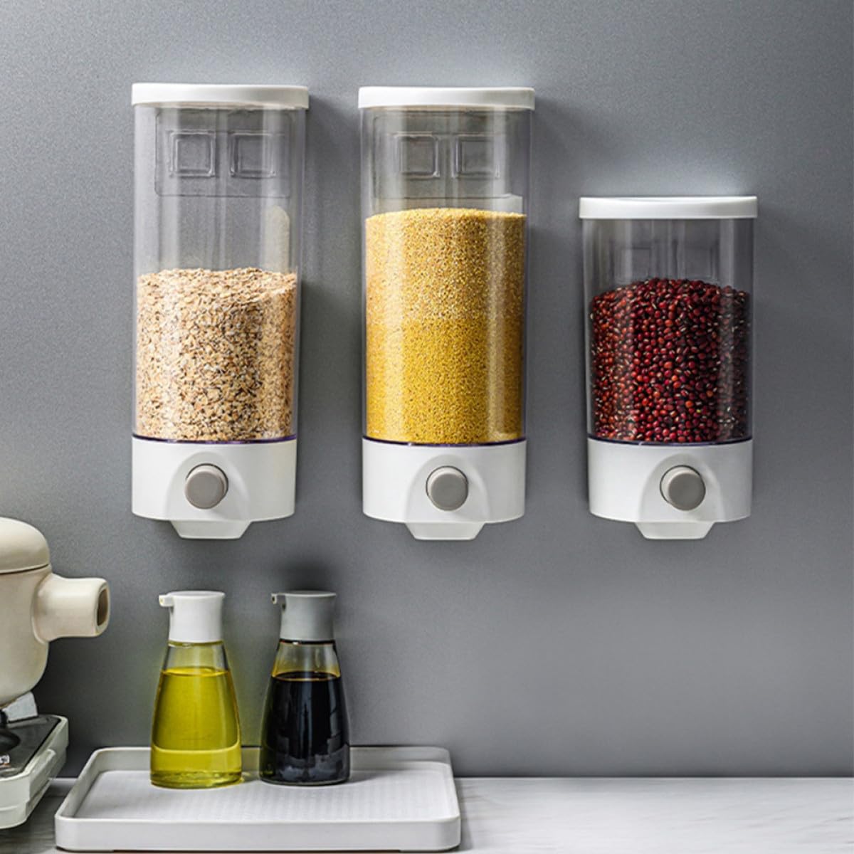 Contenedor de Almacenamiento de Alimentos 2 Unidades Sello Hermético Capacidad 1.5l y 1l Material Abs para Cocina y Despensa Organizadora