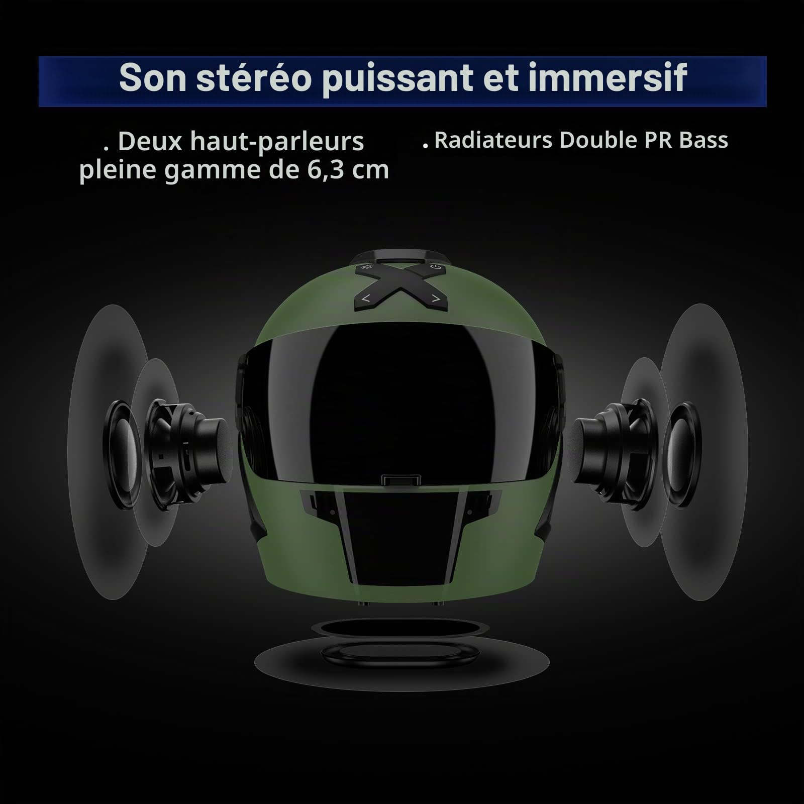 LEXIN BassBucket Haut-Parleur Bluetooth, Enceinte Portable Puissance 20W Style Casque, Son Stéréo Lumière RGB Lecture 24h, Contrôle Tactile, Mode Fête pour/Maison/Voyages/en Plein Air