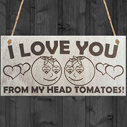 Rouge Océan I Love You à partir de My Head to My Orteils tomates Fantaisie Amour Partenaire Husband Wife Boyfriend Girlfriend Plaque à Suspendre en Bois Cadeau Sign