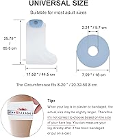 Vista 4 de Fundas para Yeso de Pierna para Ducha, Fundas Impermeables para Yeso de Pierna para Ducha Adulto, Protector de Yeso Suave y Cómodo, Bolsa