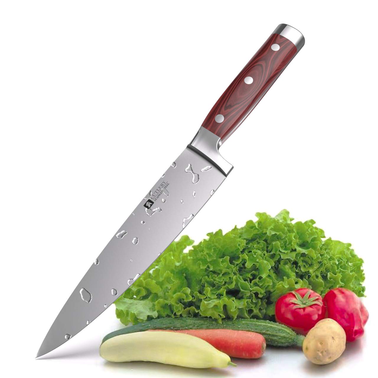 Chef Knife 8" Ultra Sharp Kitchen Knife Stainless Steel Chef's Knife with Ergonomic Handle
