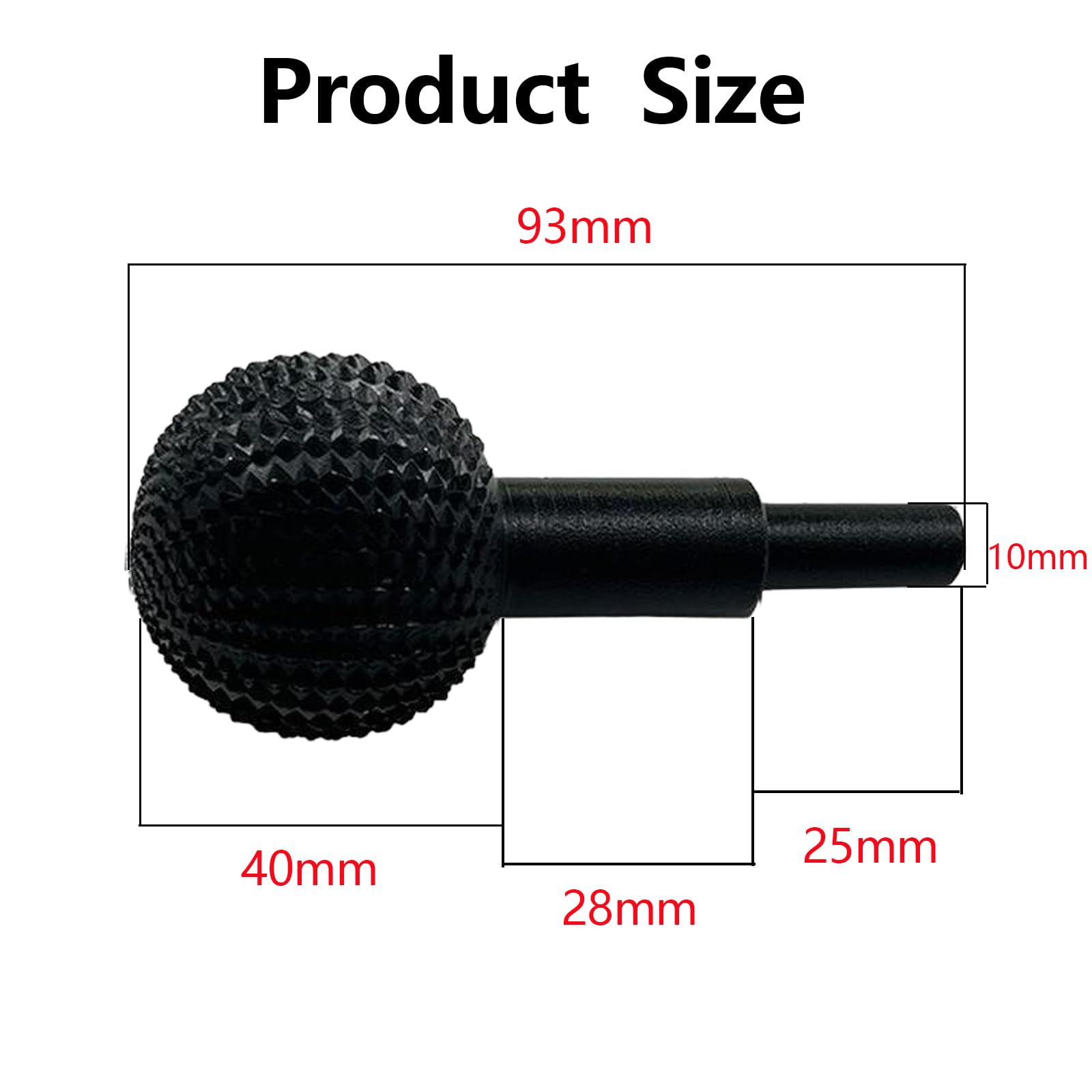 Ball Gouge for Wood Carving Ball Grinding Head for Wood Carving and Sanding Spherical Cutters, Diameter 40 mm Ball Rasp (Black) - Image 2