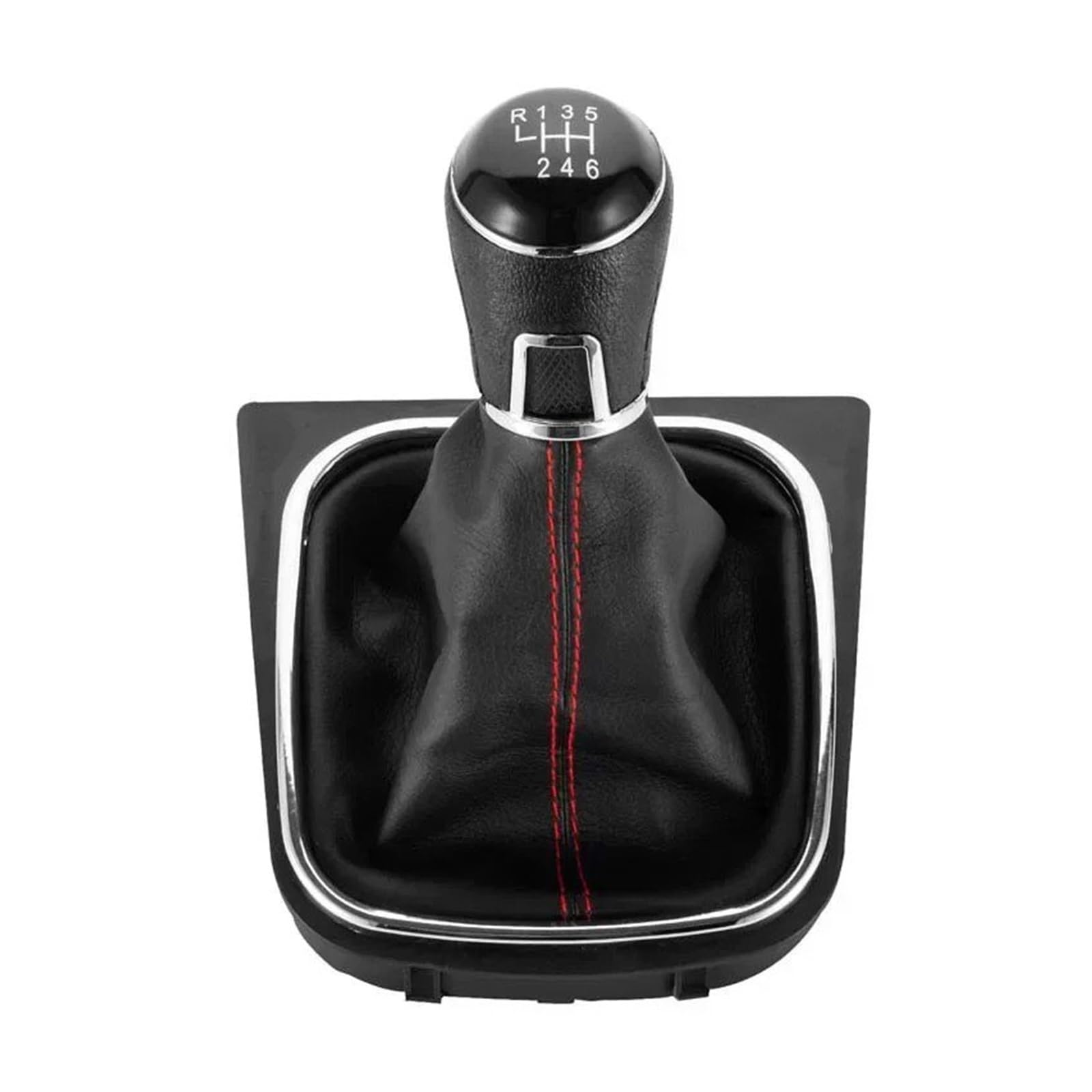 BWSDMZJQRT Car Gear Shifter Knob for Golf 6 VI MK5 MK6 5KD711113 12mm Hole Diameter 5 Speed Gear Knob Shift Stick Gaiter Cover Replacement(6 Speed)