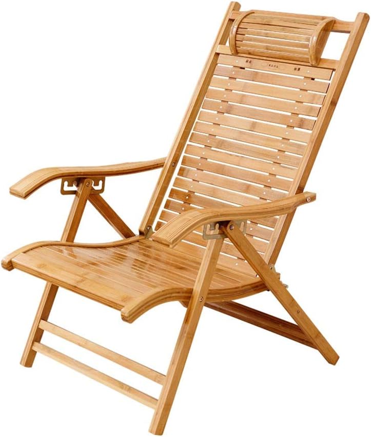 Tumbonas HAIYU- Silla Reclinable de Ocio Ajustable, Jardín Plegable con Asiento Curvo, Sillón Reclinable Balcón para Ancianos, Capacidad Carga 185 Kg