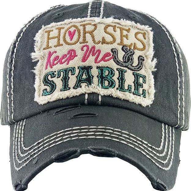 AWST Int'l Horses Keep Me Stable Cap Black