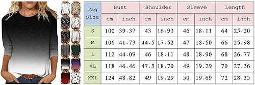 Miniatura 5 de Apfopard Womens Crewneck 34 Sleeve Shirt Fitted Basic Printed Spring Fall Tunic Top T-Shirt Trendy Casual Fashion Dressy