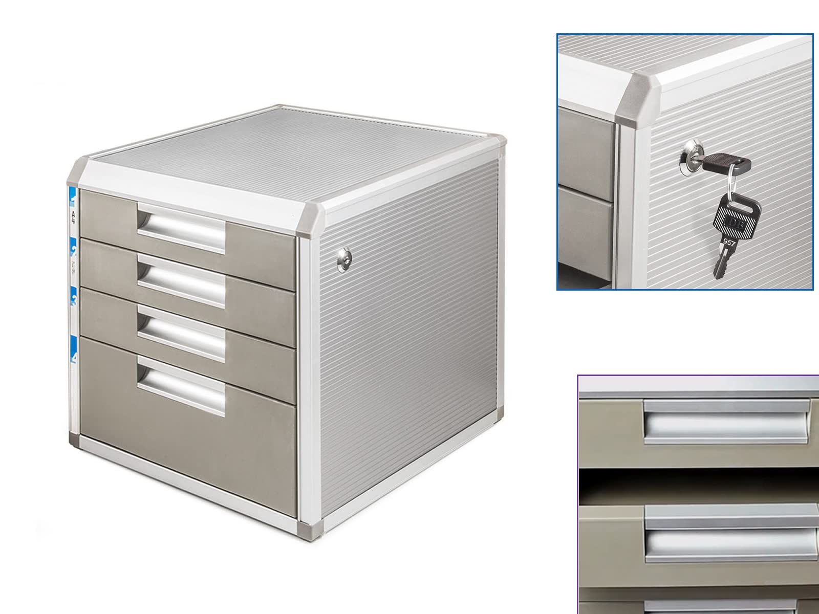 TUKA-i-AKUT Lot De 2 Tiroirs Sous Bureau Adhésifs 1,7 L – 21 × 18 × 5,4 Cm – Organisateur Transparent Cachés – Bureau, Cuisine, Placard