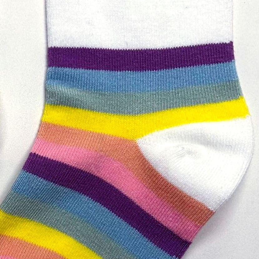 VIKITA Girls Ankle Socks 3 pairs set in Summer winter Rainbow Stripe Christmas socks for little kids SF5010 8T image 2