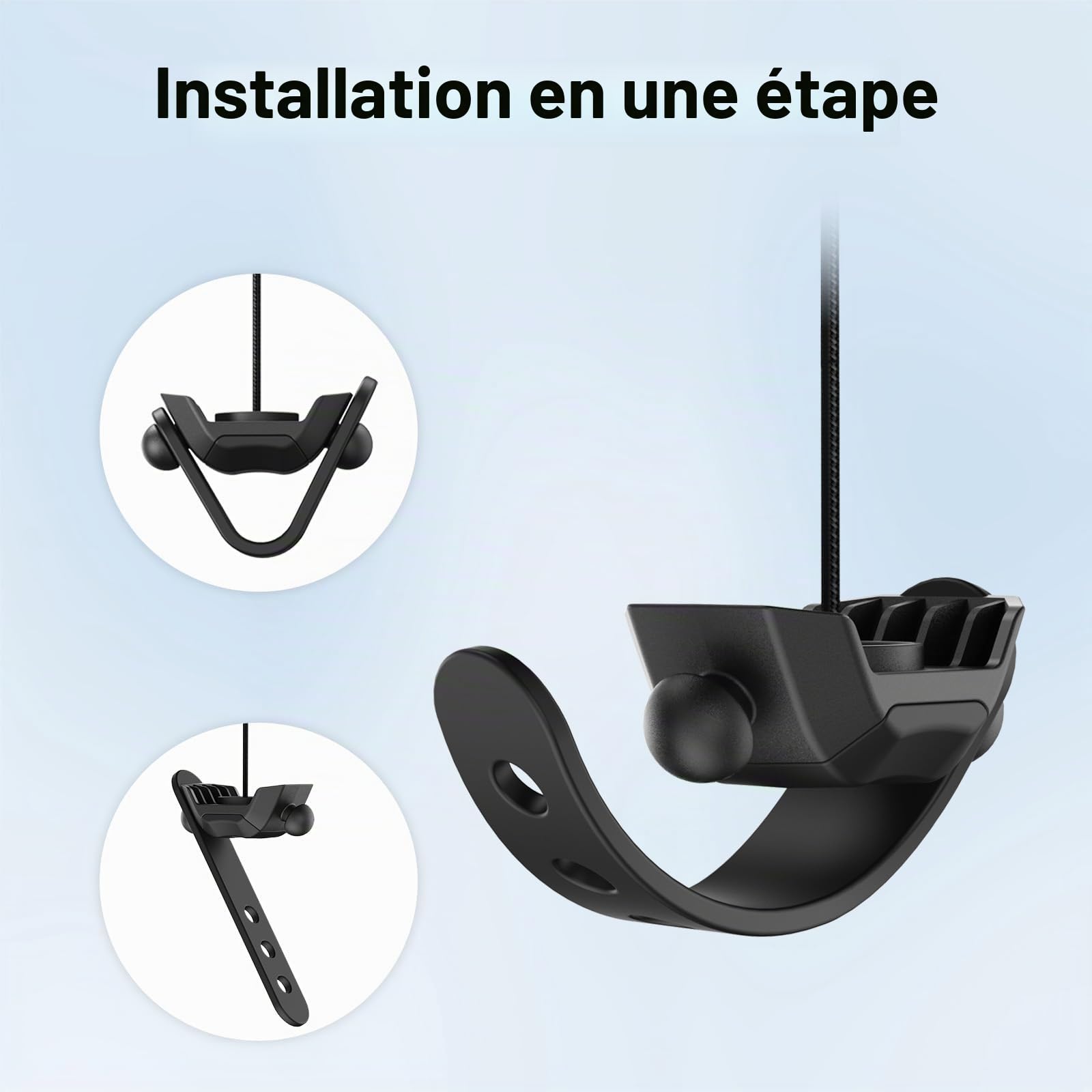 AMVR VR, système de poulie de Plafond rétractable pour Quest 3S/3/2/1/PSVR/PSVR 2/Rift/Rift S/Valve Index/HTC Vive/Vive Pro/HP Reverb G2 Link Cable (Noir)