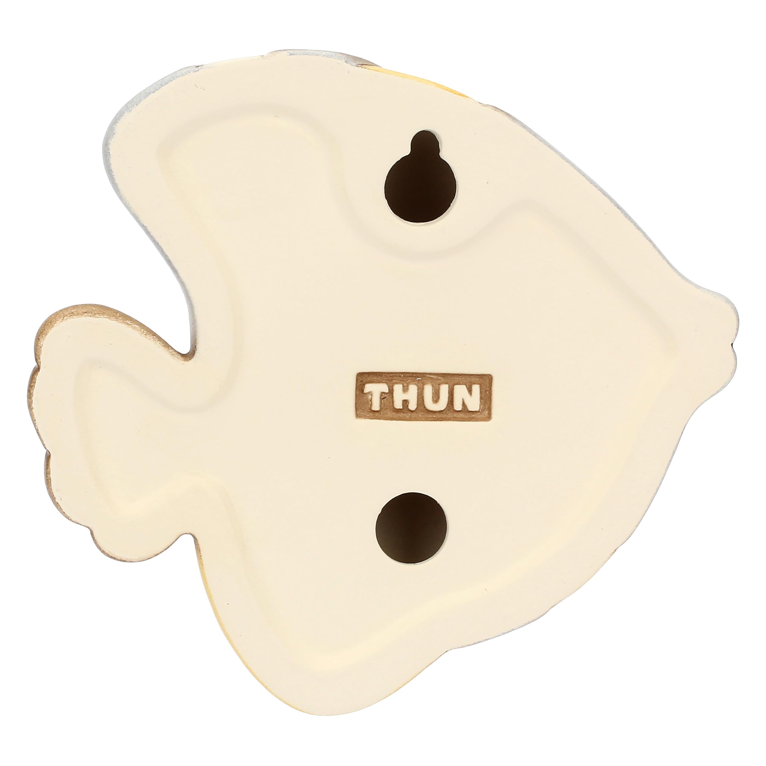 Thun Formella 3D Pesce a Strisce Piccola, Ceramica, Collezione Mare da Amare, 11,1 x 10,4 x 3 cm