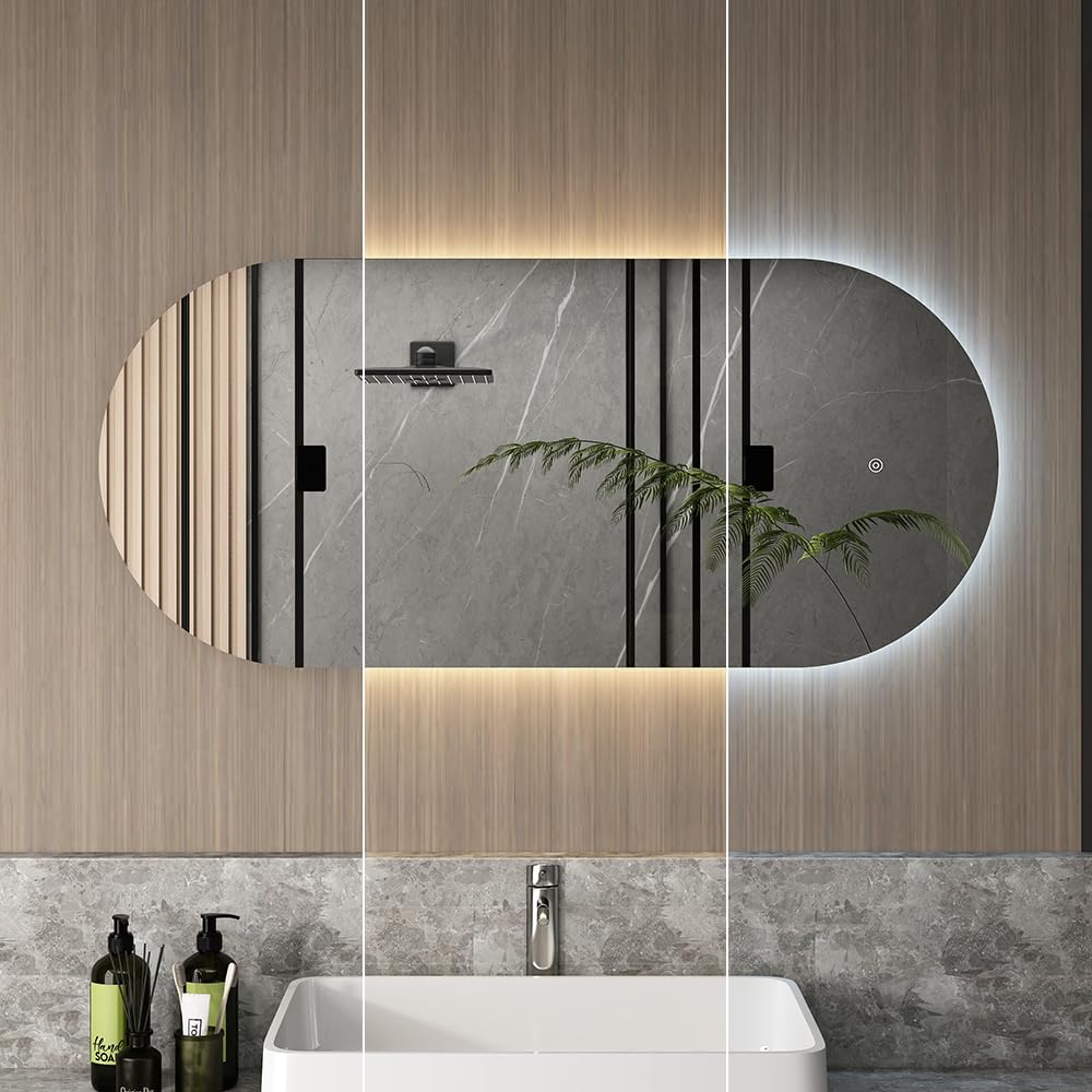 Meuble De Salle De Bain Suspendu En Blanc Brillant Avec Poignée Noire