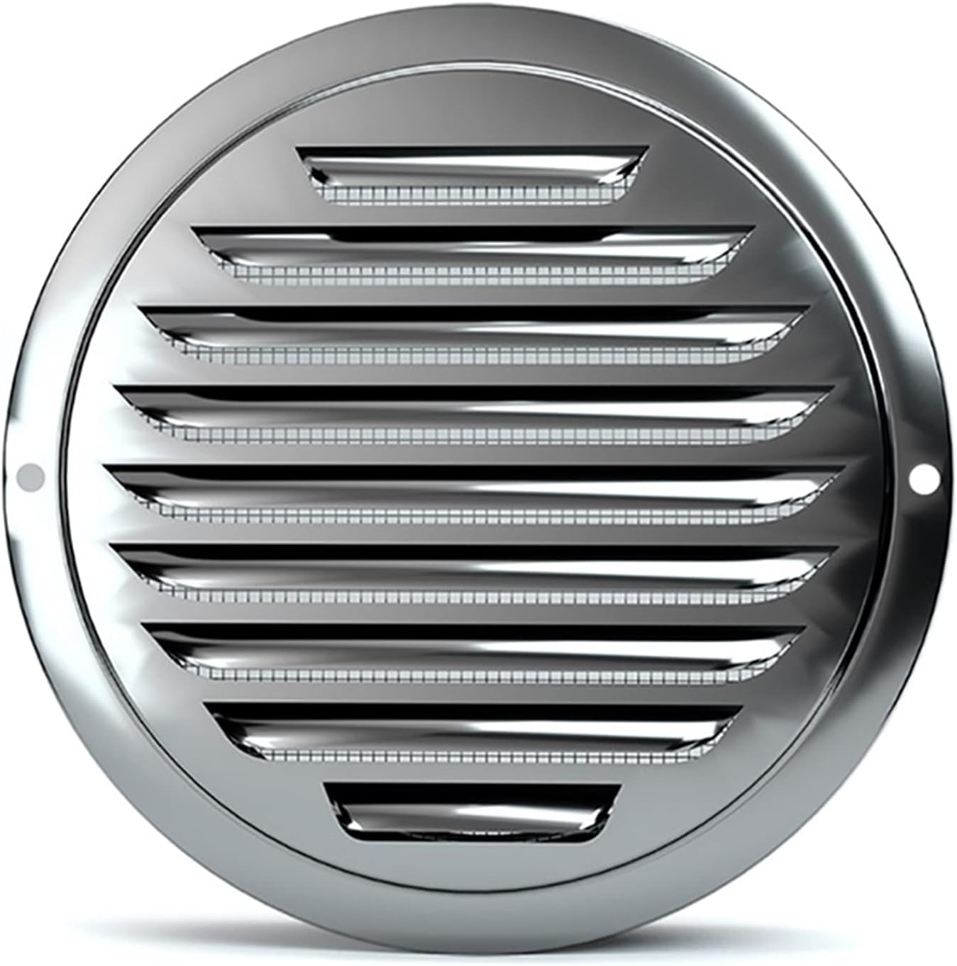 Arch Stainless Steel Air Vents, Round Louver Grille Cover Wall Ventilation Outlet Soffit Vents with Built-in Screen Mesh for House (4'')