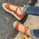 Suela de agarre flexible DZQQ 2020 Sandalias de Mujer con Plataforma Peep Toe, Zapatos Planos de Gladiador para Mujer, Zapatos cómodos con Cremallera para Mujer, de Talla Grande, Verano