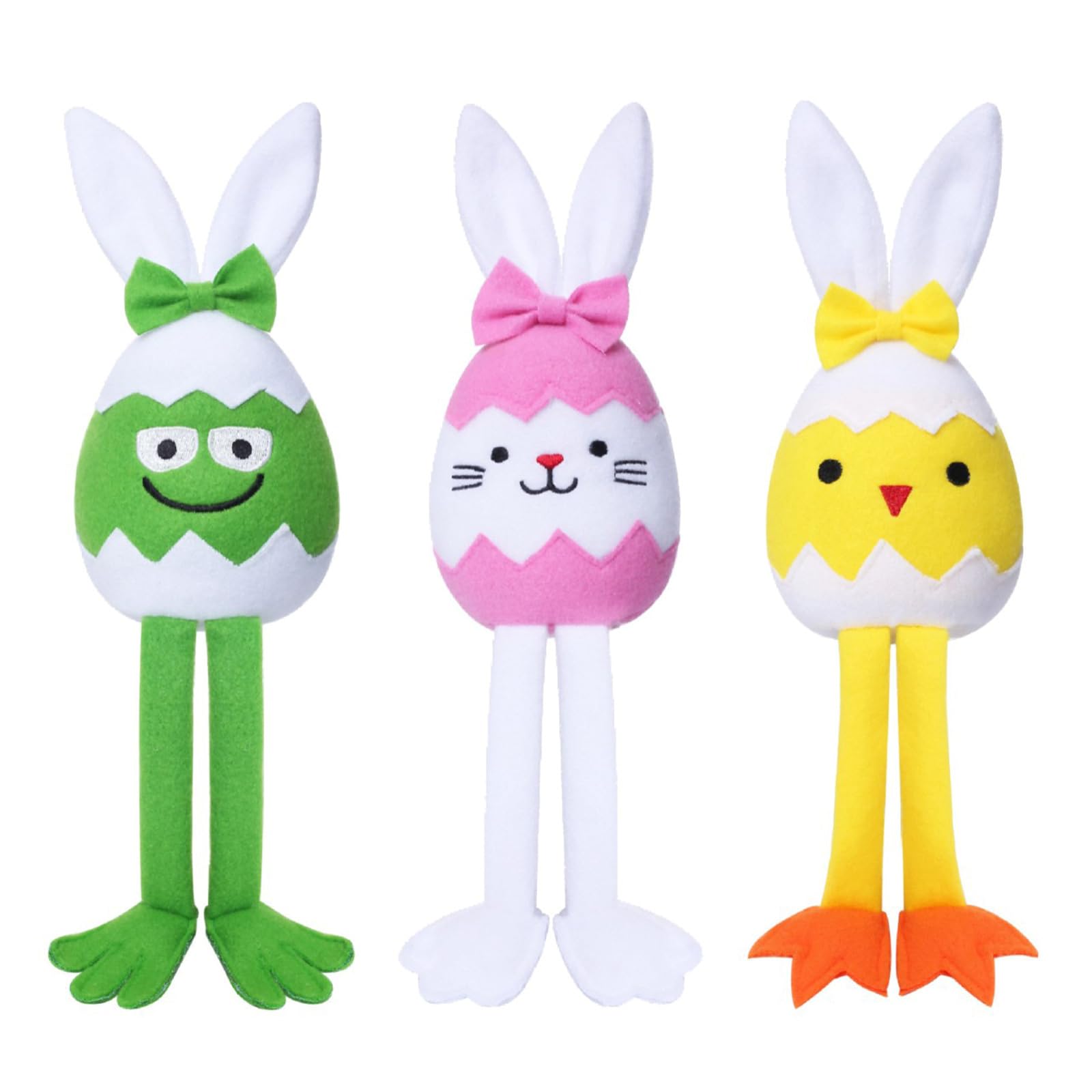Nucelit 3Pcs Easter Eggs Animal Figure Desk Decoration Holiday Celebration Easter Decorations