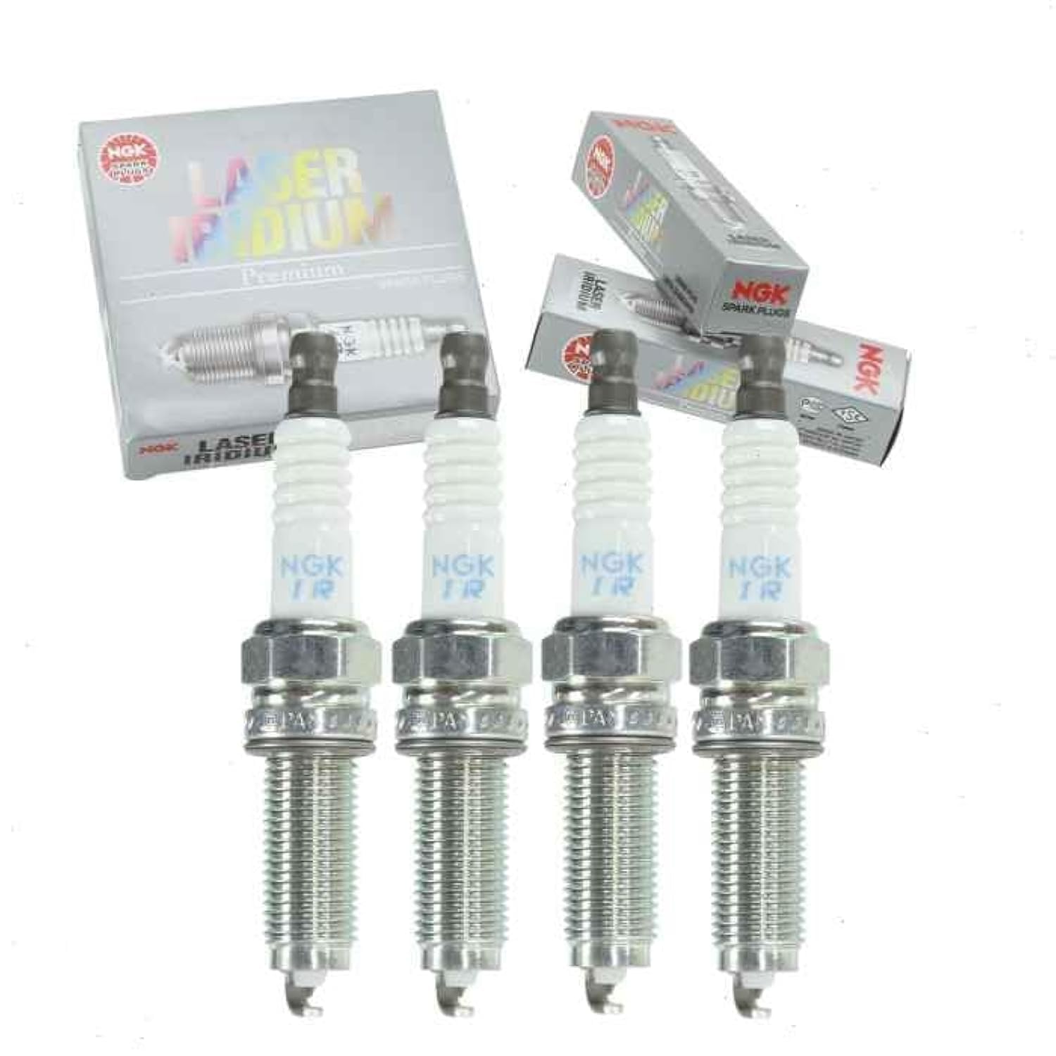 4 pc NGK Laser Iridium Spark Plugs for Honda Accord 2.4L L4 2008-12 | 0.6mm iridium center, platinum ground. OE-grade fit for 80,000-100,000 miles of efficient, reliable ignition.-image-1