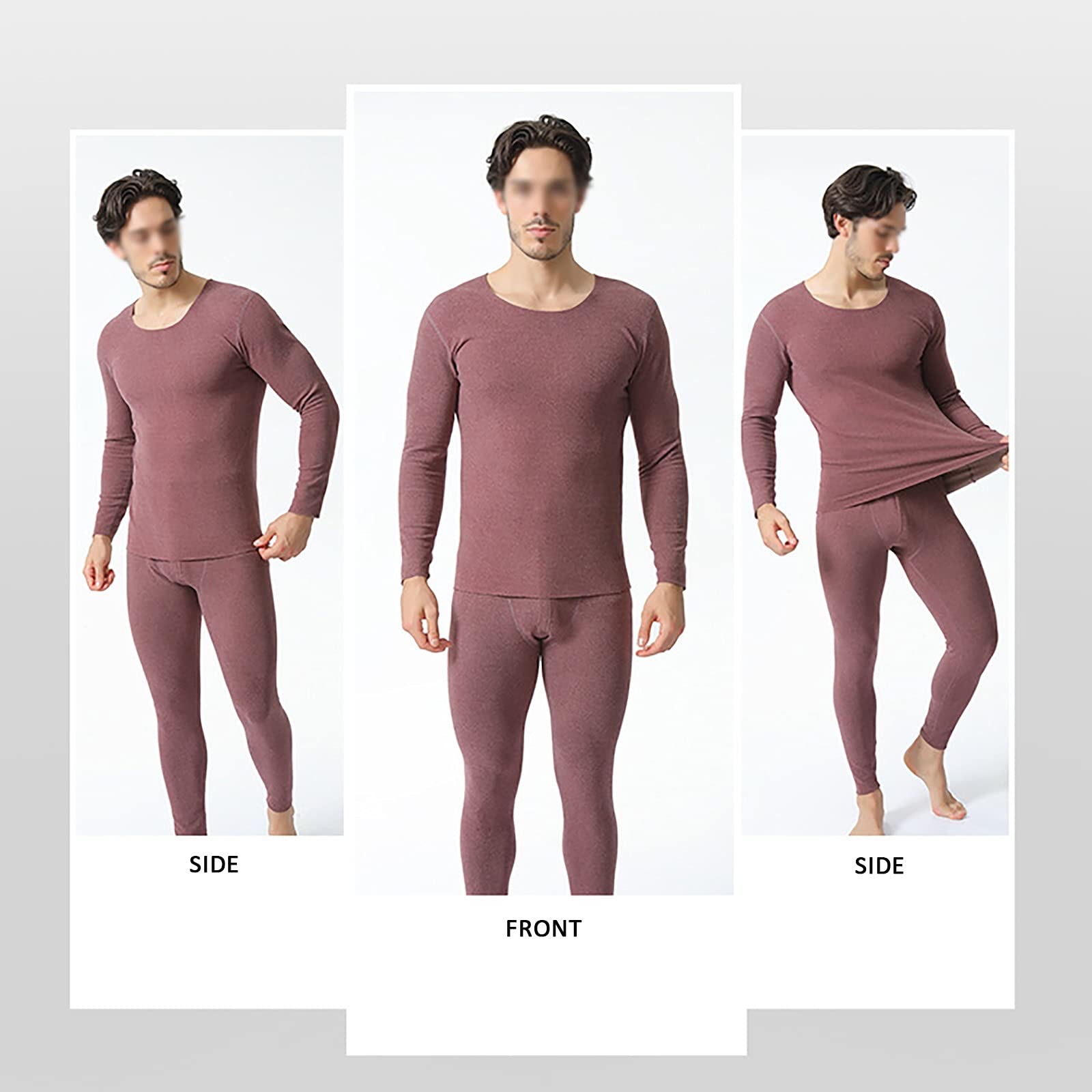 G&F Męska bielizna termiczna, zestaw bielizny bazowej, górne i dolne, cienkie, długie, miękkie i lekkie (kolor: szary - C, rozmiar: 3XL)
