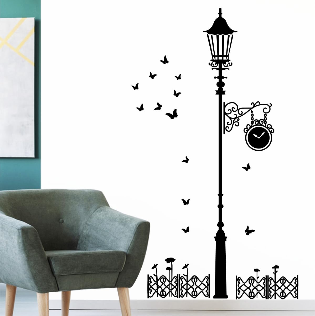 New Way Decals Black Street Light with Butterfly Self Adhesive Wall Sticker (Pack of 1) (B0DG5RDCZ5) Amazon Price History, Amazon Price Tracker