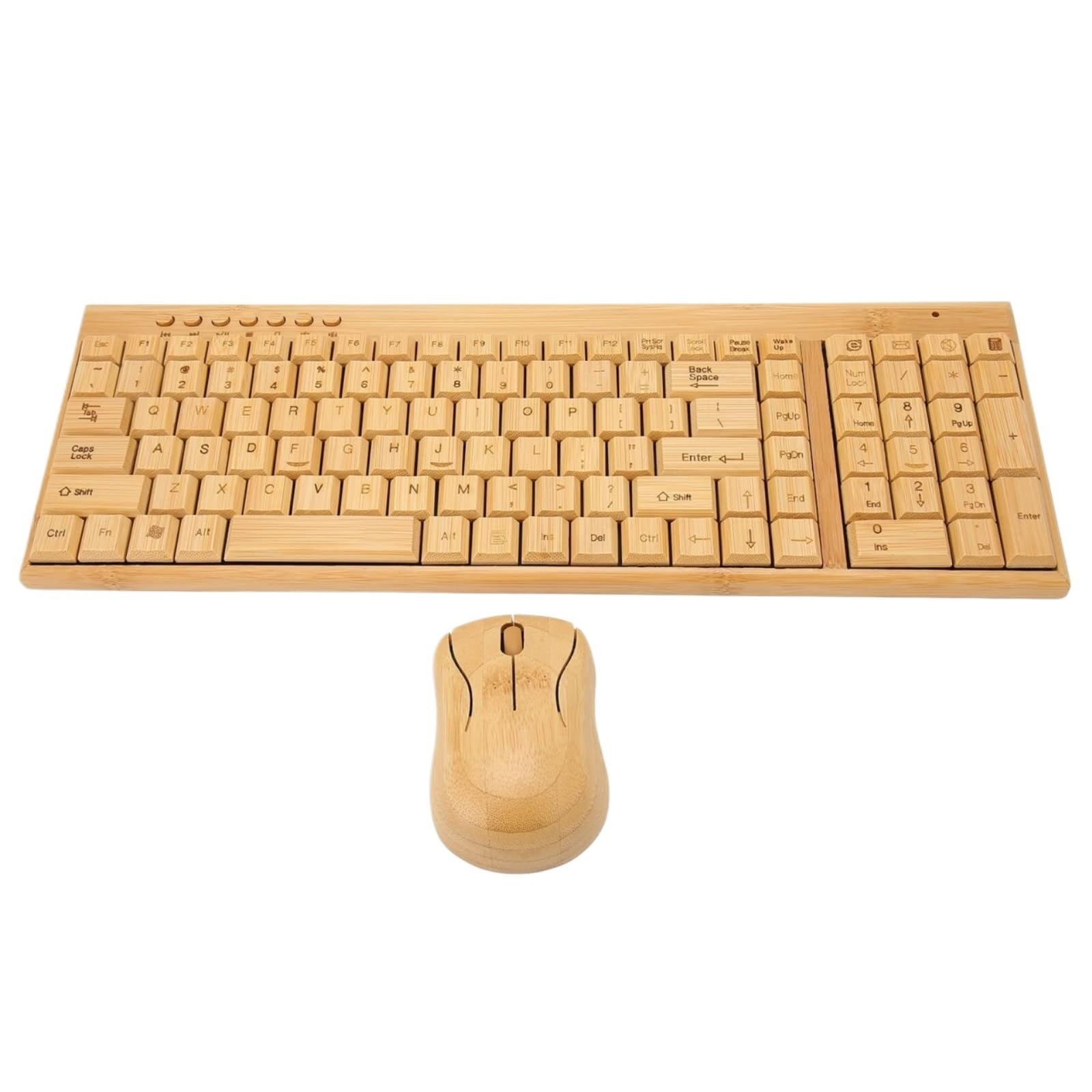 Ergonómicos Conjunto De Ratón Y Teclado, Combinación De Teclado, Ratón, Equipo Informático, Madera De Bambú Jugar Trabajar