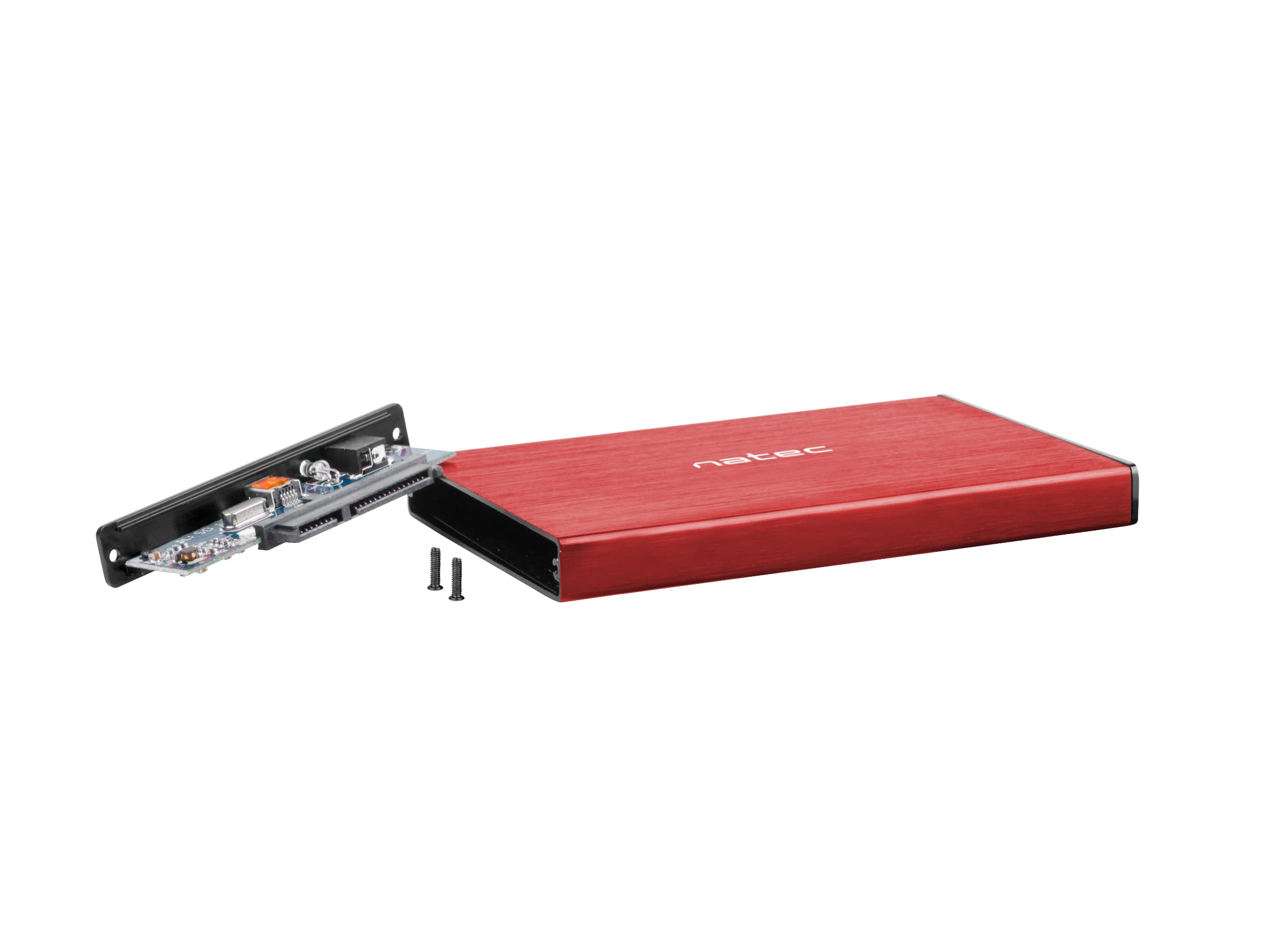 Natec Esterno Agnettino Rhino Go – Custodia Per Disco Rigido 2.5" SATA, USB 3.0, Colore Rosso