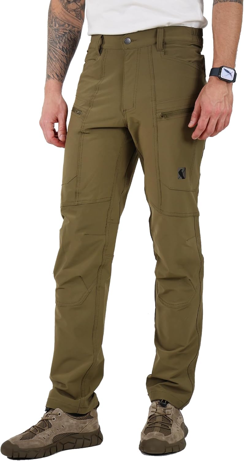 Men’s Lightweight 4-Way Stretch Cargo Hiking Pants – Water Repellent Men’s Lightweight 4-Way Stretch Cargo Hiking Pants – Water Repellent