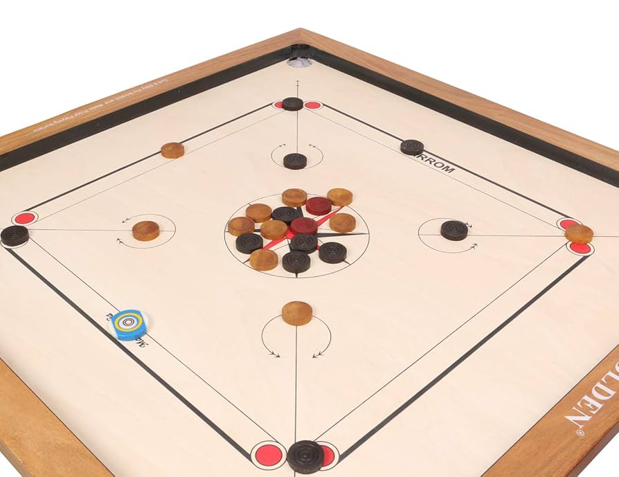 キャロムボード 1963 Carrom Game Board with Original Box, Sticks, All Game