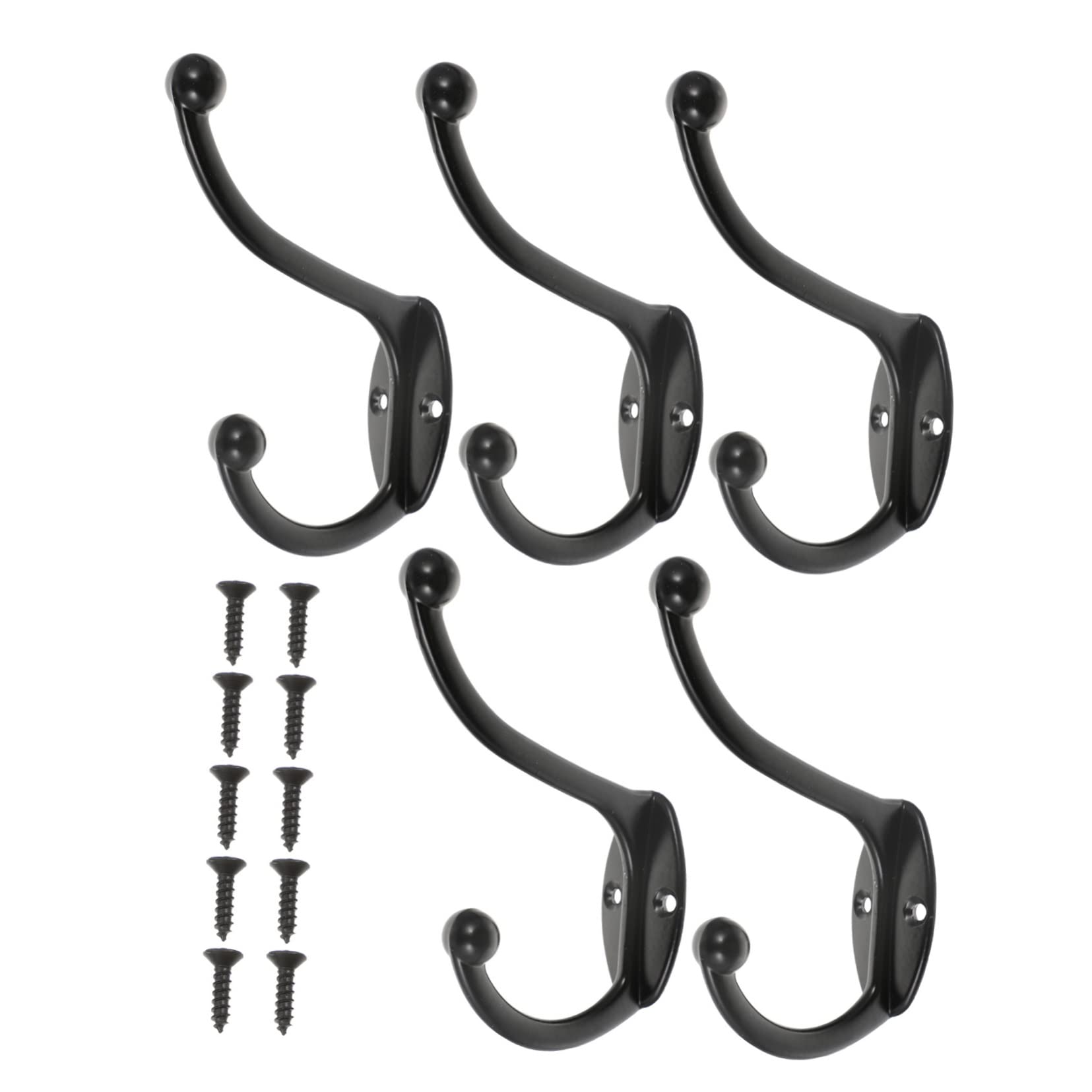 VASDEV 5 Ganchos de Hierro Forjado para Colgar Ropa, Perchero de Pared, Llavero de Metal, Ganchos de Pared Decorativos, Ganchos Individuales, Percha rústica, Gancho de Hierro, Ganchos par