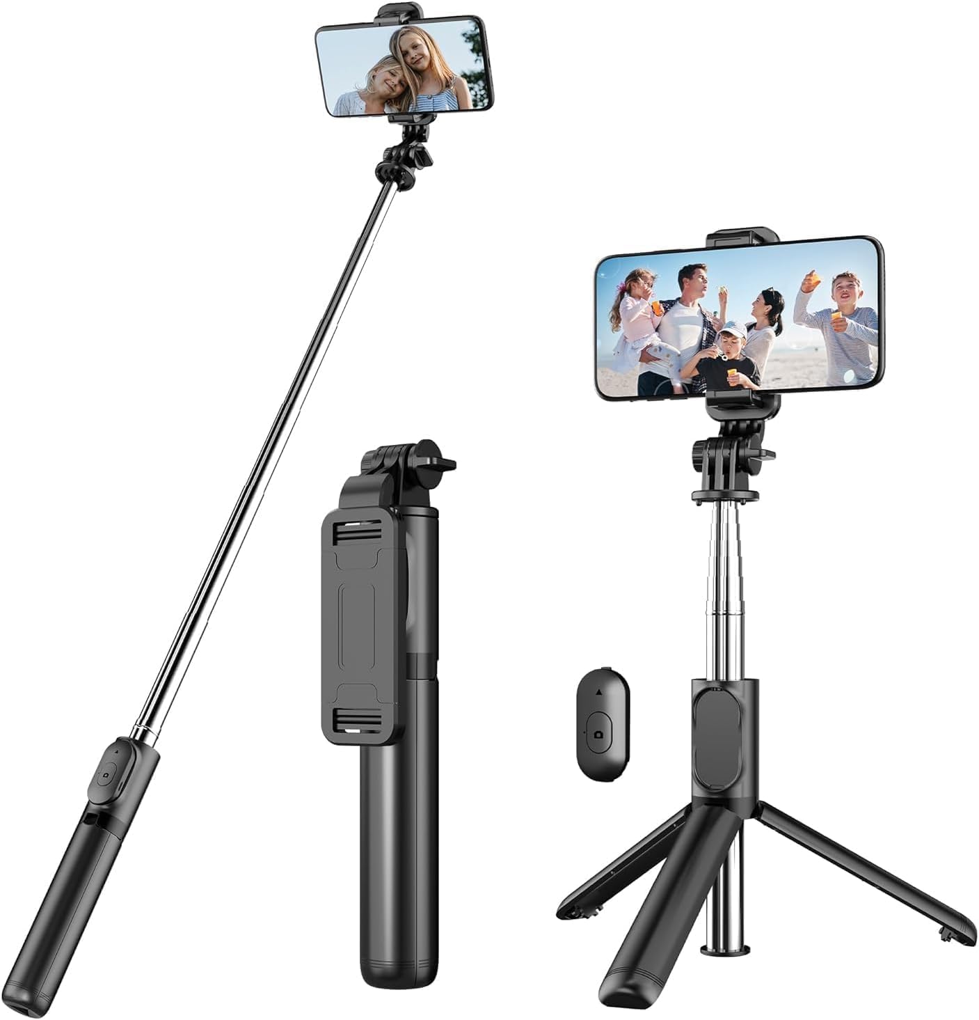 AMBLIC New Selfie Stick, Extendable Selfie Stick with Bluetooth Wireless Remote and Tripod Stand for Makeup, Selfie & Photoshoot, Portable, Lightweight for All Smartphone and Other Devices-picture-16