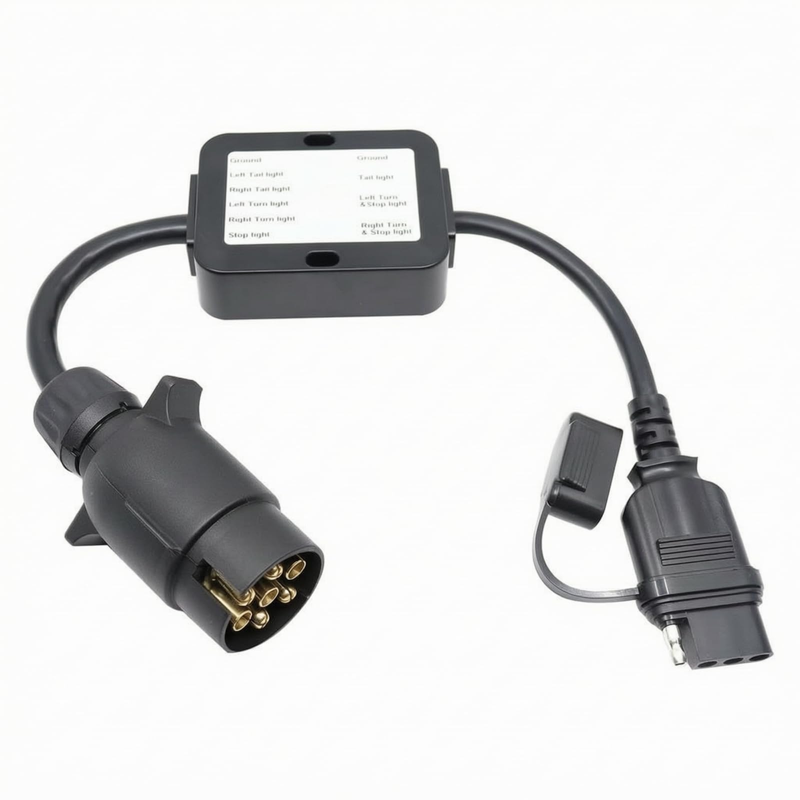 Convertidor Señal Remolque Robusto | Fácil Instalación, Convertidor Eléctrico Remolque con Tapas Proctoras, Plug and Play, para Remolques