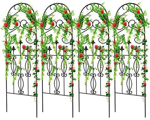 Amagabeli 16 Pack Garden Trellis for Climbing Plants 60" x 18" Rustproof Black Iron Potted Vines Vegetables Flowers Patio Metal Wire Lattices Grid Panels for Ivy Roses Cucumbers Clematis Supports GT02