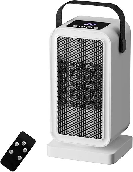 Small Space Heater for Indoor Use, Portable Desk Heater with 2s Instant Warmth, 1200W Ceramic Heating, Dual Power Modes, Timer & Overheat Protection – Personal Space Heater for Bedroom, Office, Home
