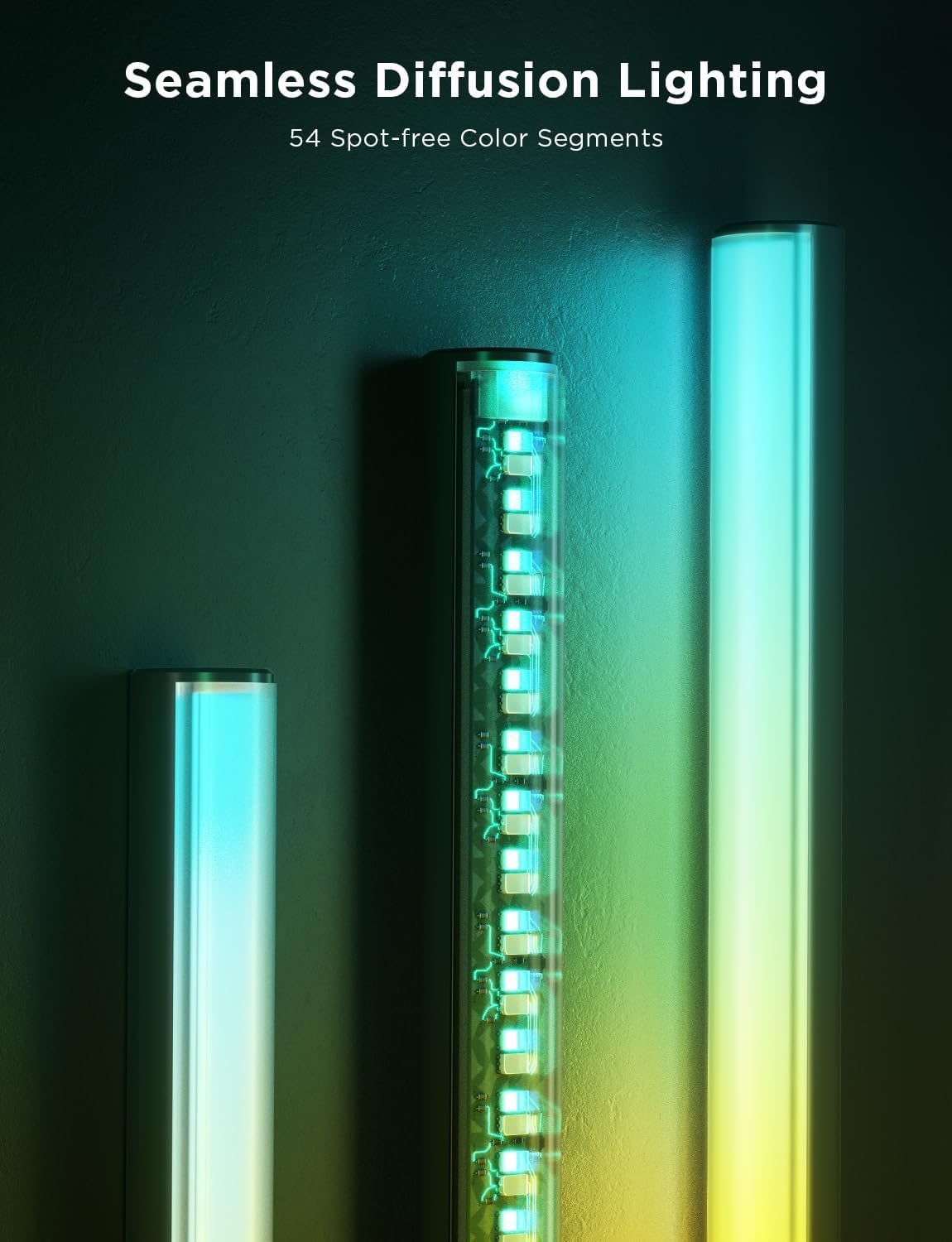 Govee Stehlampe LED Pro, 2100LM RGBIC Lampe Funktioniert mit Alexa, Schwarz | 2200-6500K, Bluetooth Lautsprecher, Weißes Rauschen, 16 Millionen Farben, 81 Szenenmodi, Musikmodi, Dimmbar für Wohnzimmer