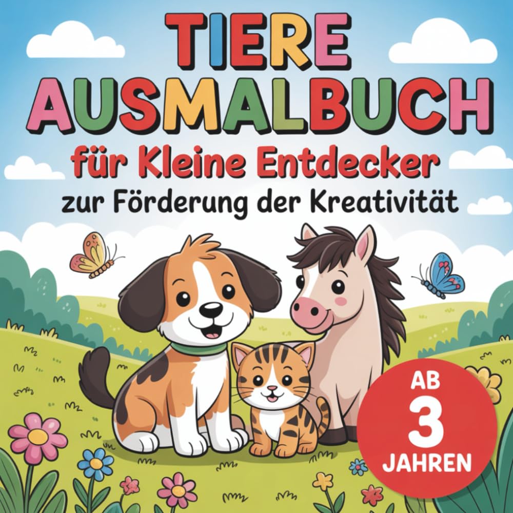 Tiere Ausmalbuch für kleine Entdecker zur Förderung der Kreativität