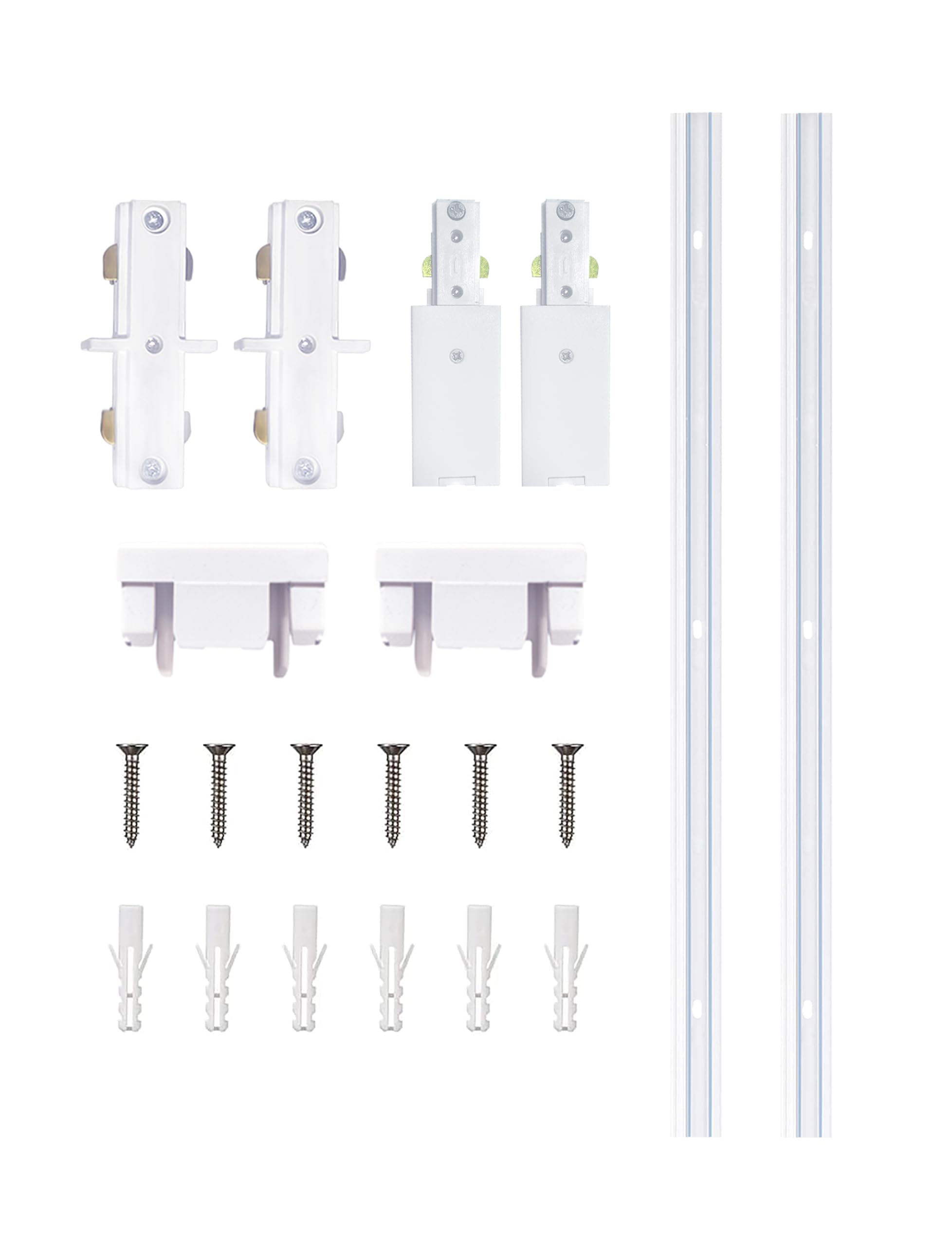 Track Lighting Rails Kit with H Type 6.5FT Single Circuit 4PCS White