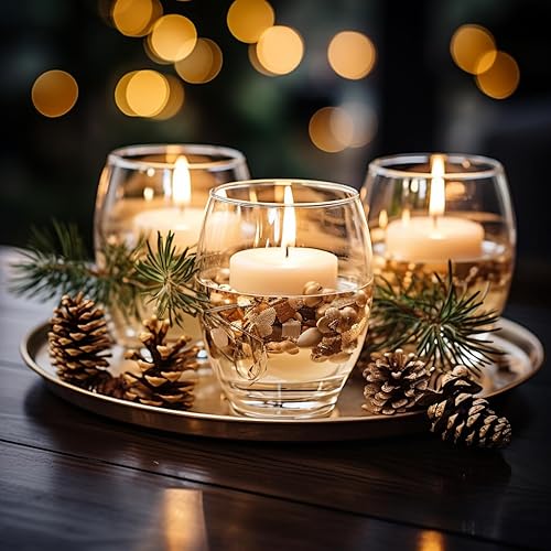 Miniatura 6 de TRIRITE 24pcs 3in White Floating Candles for Centerpieces, Unscented Floating Water Candles for Dinner Candle, Cotton Wick Candlefloating for