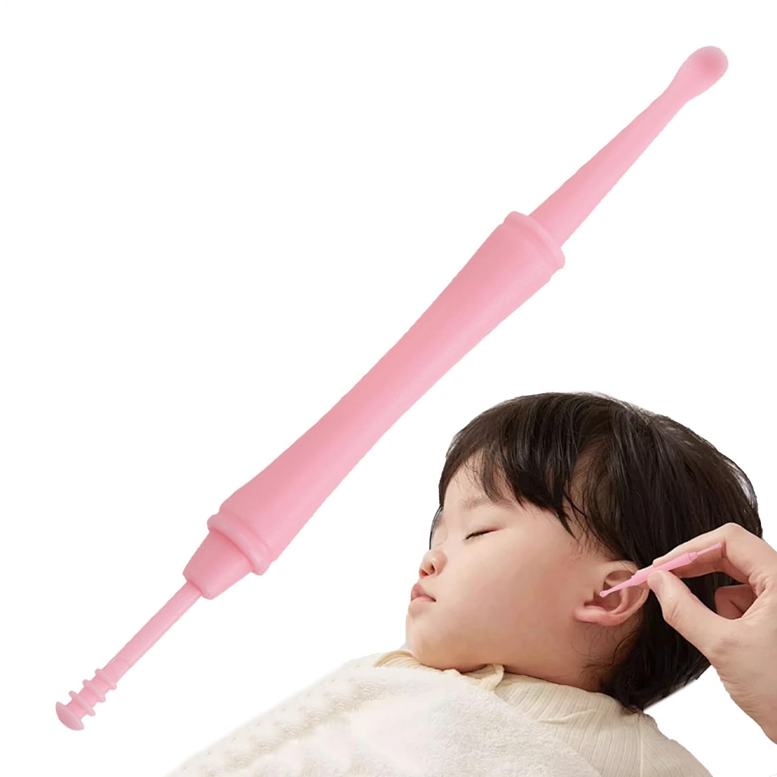 Double Head Ear Wax Removal Children Ear Cleaner Reusable Ears Pick Tool for Kids Adults Comfortable Soft Extraction