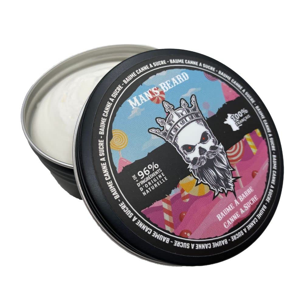 Man's Beard | Baume à barbe homme | Canne à Sucre | Ingrédients d'origine naturelle Soin nourrissant pour l'entretien de la barbe | 100% Fabrication française | 90 ml