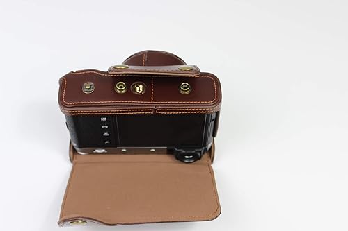 Miniatura 9 de Funda X100V, de piel auténtica hecha a mano, de cuerpo completo, para cámara Fujifilm Fuji X100V, versión de apertura inferior + correa para el